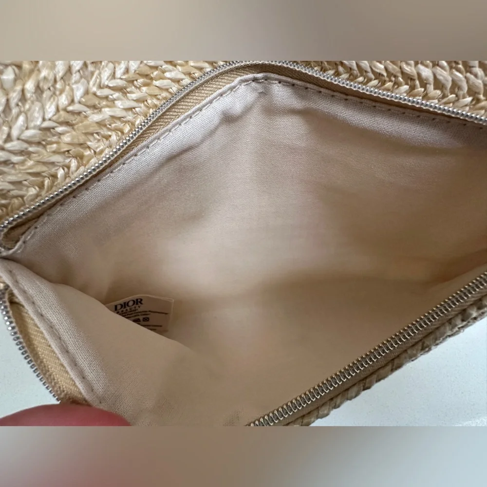 NEW! Dior Beauty Raffia Pouch/Clutch